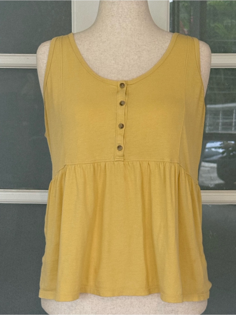 Sonoma Yellow Babydoll Tank Top Large